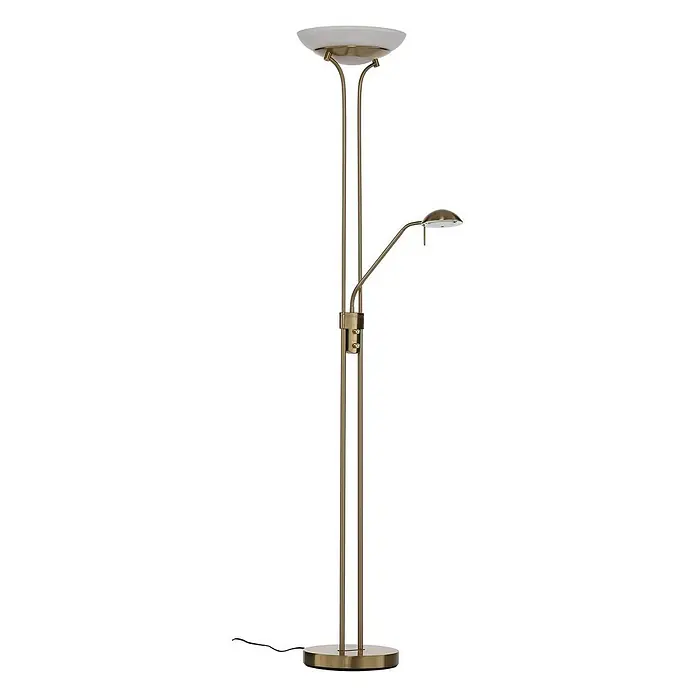 Lindby LED-Deckenfluter Yveta - messing / gold, Warmweiß