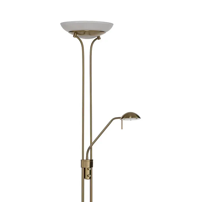 Lindby LED-Deckenfluter Yveta - messing / gold, Warmweiß