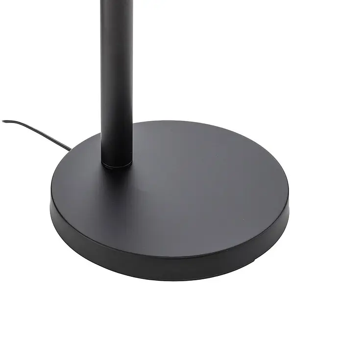 Lindby Stehleuchte Jewa - schwarz, schwarz, E14 - Schwarzer runder Stehlampenfuß aus Metall mit mittiger Stange und Netzkabel.