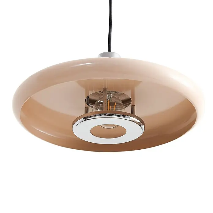 Lindby Pendelleuchte Branford - creme / amber, beige, E27
