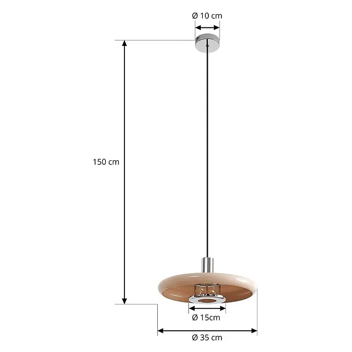 Lindby Pendelleuchte Branford - creme / amber, beige, E27