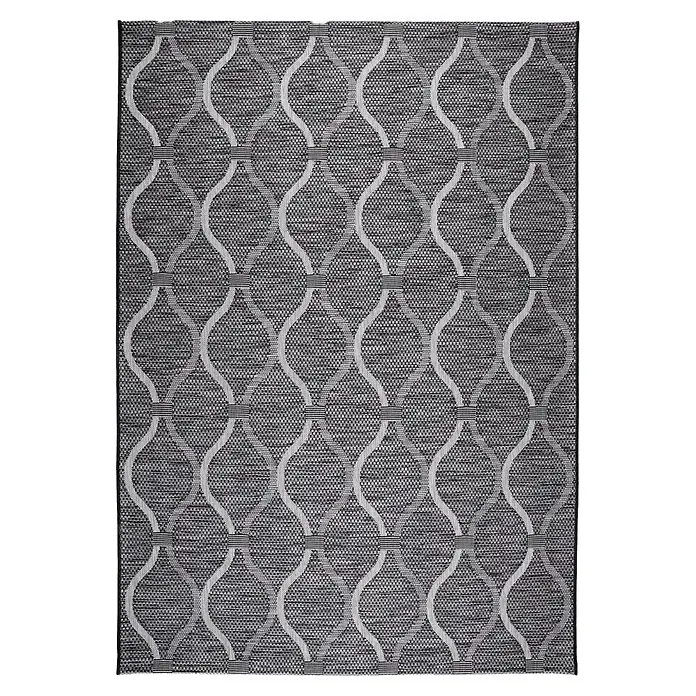 Kayoom Outdoor-Teppich Nautic 981 - Grau, 150 x 80 cm, 100 % Polypropylen - Draufsicht