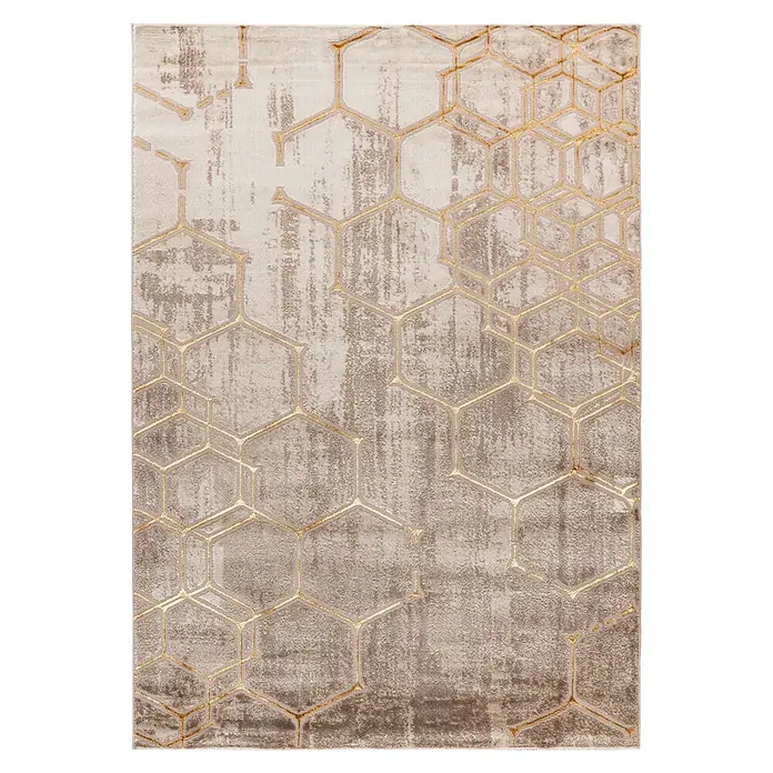 Kayoom Kurzflorteppich Mineral 525 - Beige, 170 x 120 cm, 70 % Polypropylen, 30 % Polyester - Draufsicht