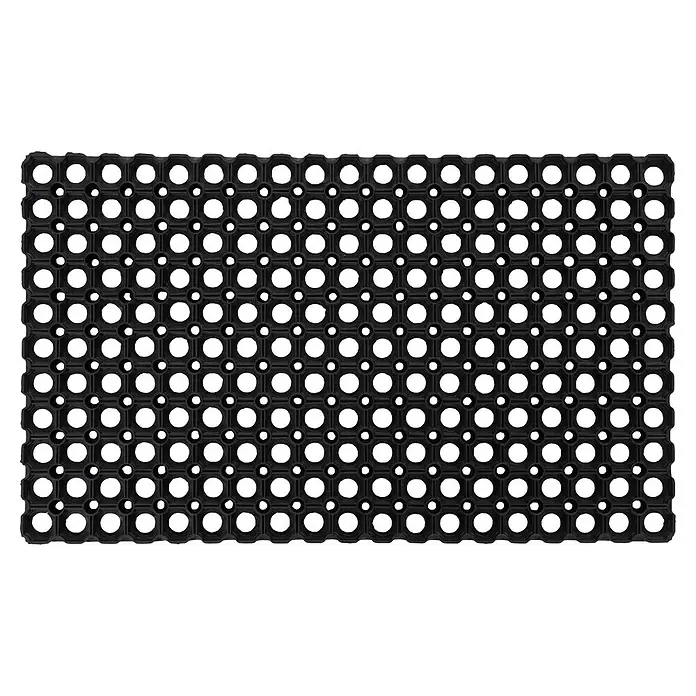 Fußmatte Clean Way 125 - 120 x 80 cm, Schwarz, Material Nutzschicht: 100 % Gummi - Schwarze perforierte Gummimatte für Entwässerung und als Anti-Ermüdungsmatte.