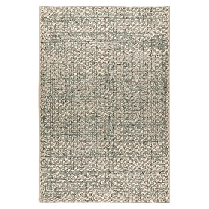 Kayoom Outdoor-Teppich Tribal 325 - Blaugrün, 170 x 120 cm, 100 % Polypropylen - Draufsicht