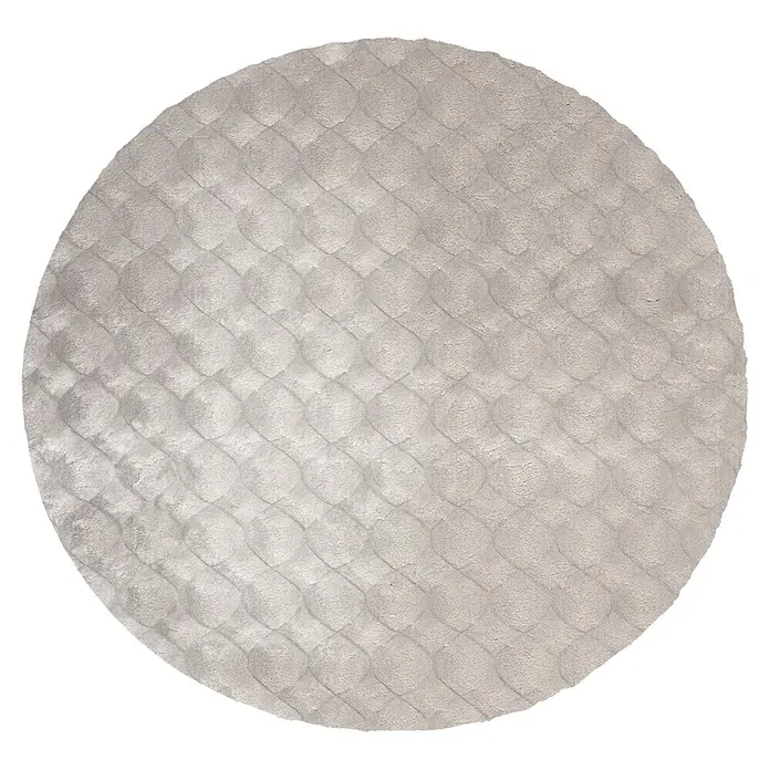 Kayoom Fellteppich Royal Glow 825 - Grau, Durchmesser: 200 cm, 80 % Polyester, 20 % Baumwolle - Draufsicht