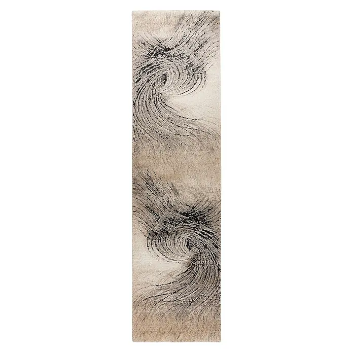 Kayoom Kurzflorteppich Firenze 487 - Grau, 300 x 80 cm, 70 % Polypropylen, 30 % Polyester - Draufsicht
