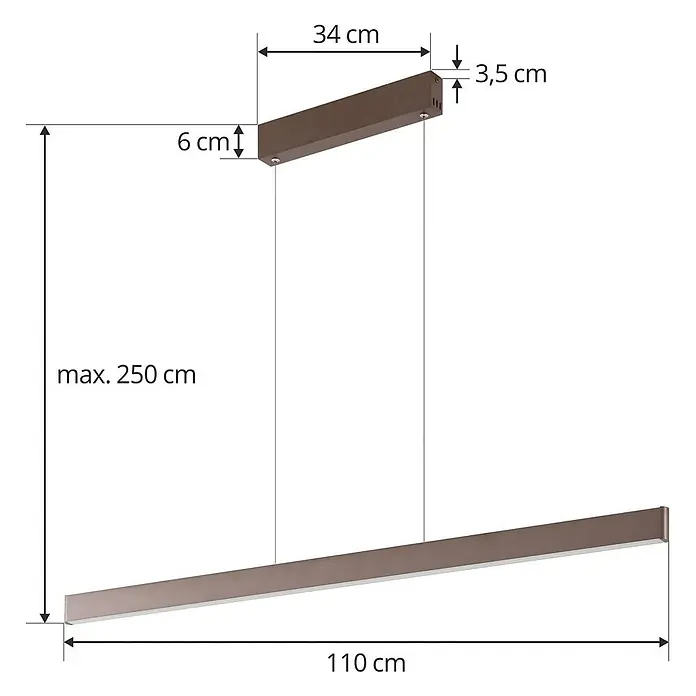 Lucande Pendelleuchte Mylosh - braun / rost, kaffee