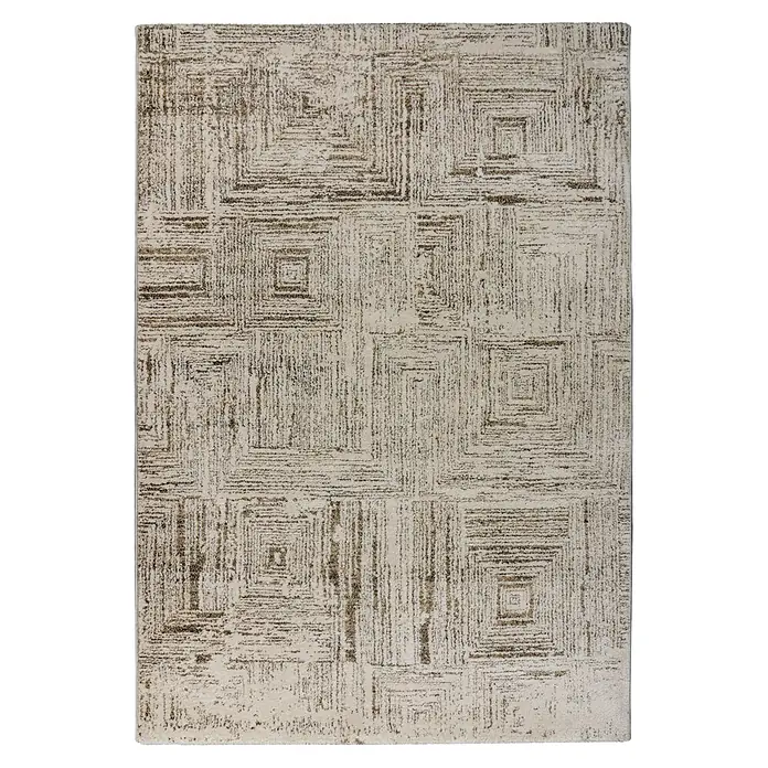 Kayoom Kurzflorteppich Napoli 537 - Creme, 150 x 80 cm, 55 % Polypropylen, 45 % Polyester - Draufsicht