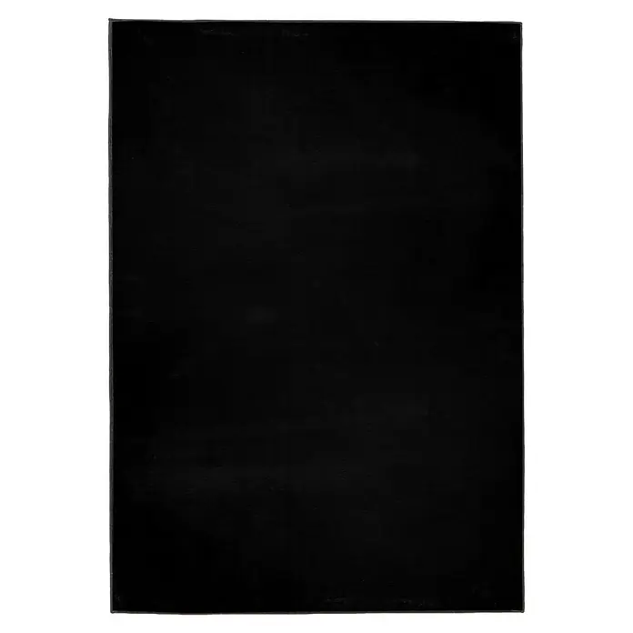 Kayoom Kurzflorteppich Surfacer 225 - Schwarz, 230 x 160 cm, 100 % Polyester - Draufsicht