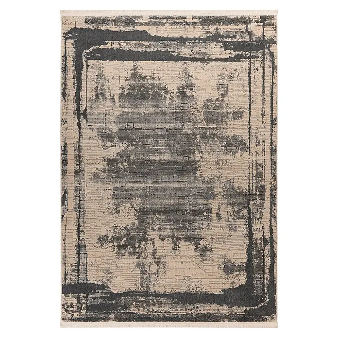 Kayoom Kurzflorteppich Adela 225 - Grau, 150 x 80 cm, 100 % Polypropylen - Draufsicht