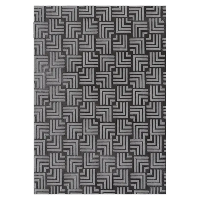Kayoom Kurzflorteppich Calma 325 - Anthrazit, 120 x 160 cm, 100 % Polyester - Draufsicht