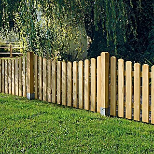 Drvena ograda za dvorište (180 x 85/70 cm, Zakrivljena prema dolje)