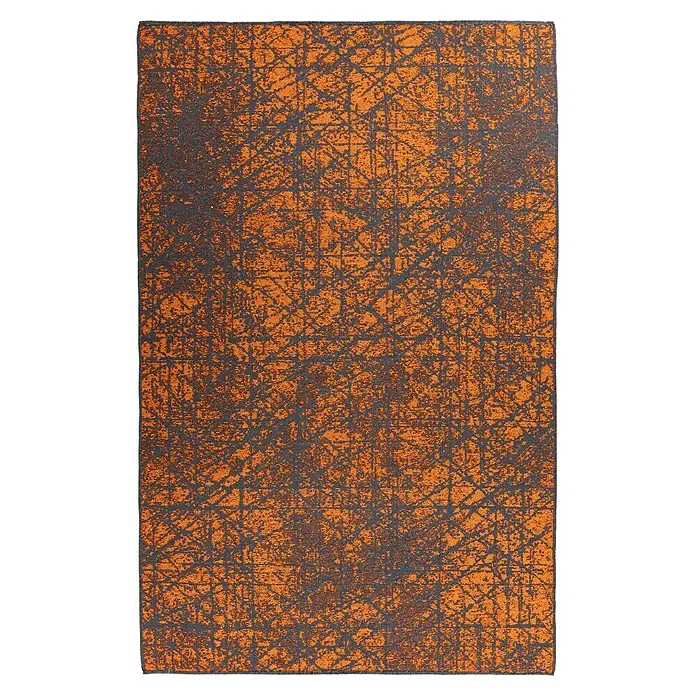 Kayoom Flachgewebeteppich Kalea 225 - Orange, 150 x 80 cm, 100 % Polyester - Draufsicht