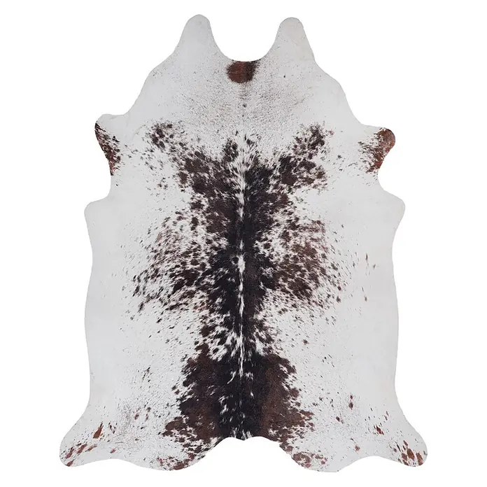 Kayoom Kunstfell Sanari 201 - Braun/Weiß, 190 x 155 cm, 100 % Polyester - Draufsicht