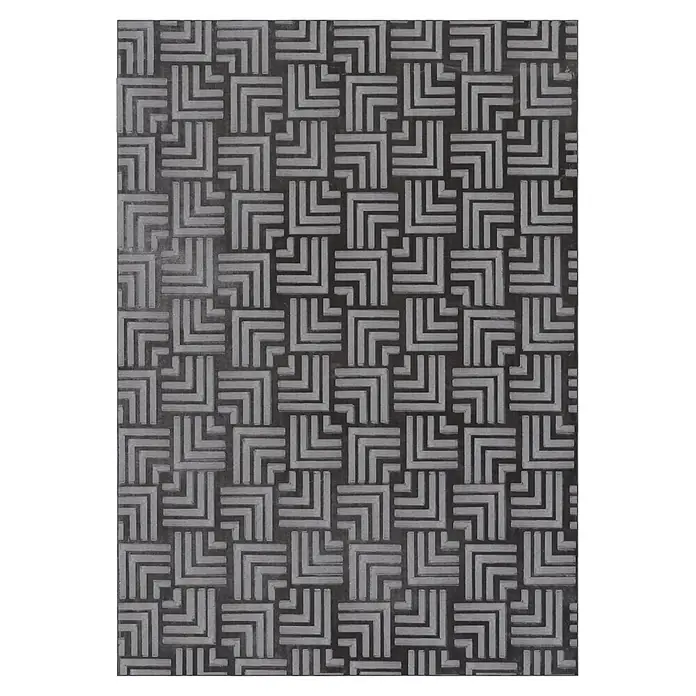 Kayoom Kurzflorteppich Calma 325 - Anthrazit, 150 x 80 cm, 100 % Polyester - Draufsicht