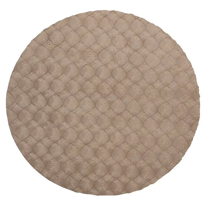 Kayoom Fellteppich Royal Glow 825 - Taupe, Durchmesser: 120 cm, 80 % Polyester, 20 % Baumwolle - Draufsicht