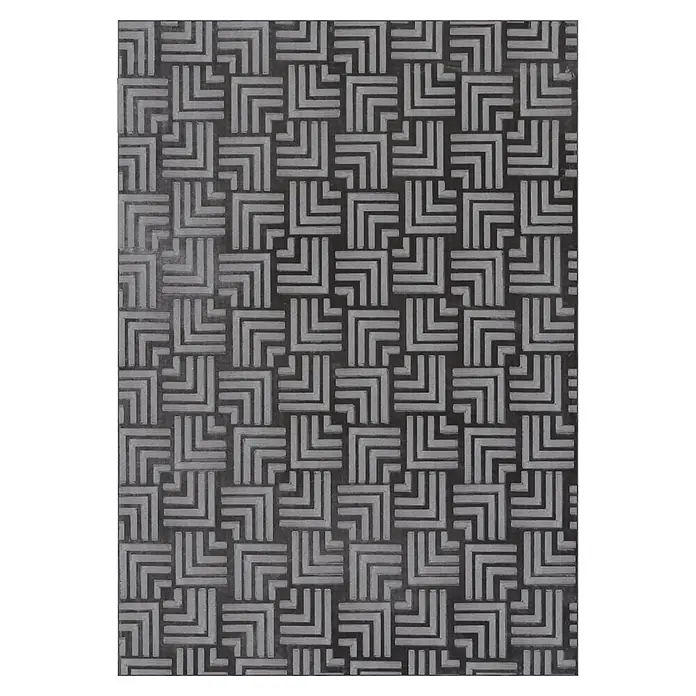 Kayoom Kurzflorteppich Calma 325 - Anthrazit, 290 x 200 cm, 100 % Polyester - Draufsicht