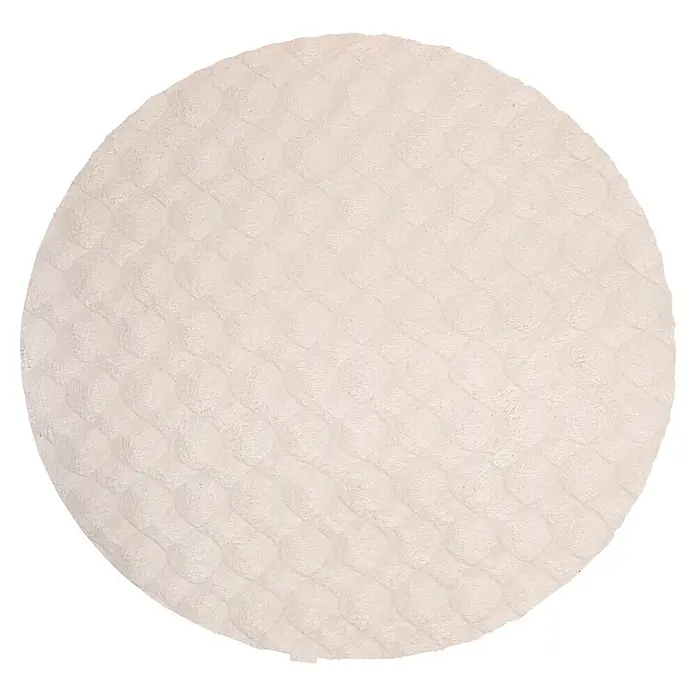 Kayoom Fellteppich Royal Glow 825 - Creme, Durchmesser: 200 cm, 80 % Polyester, 20 % Baumwolle - Draufsicht