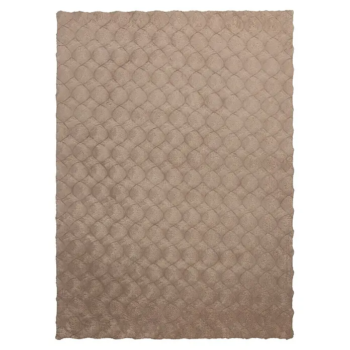Kayoom Fellteppich Royal Glow 825 - Taupe, 150 x 80 cm, 80 % Polyester, 20 % Baumwolle - Draufsicht