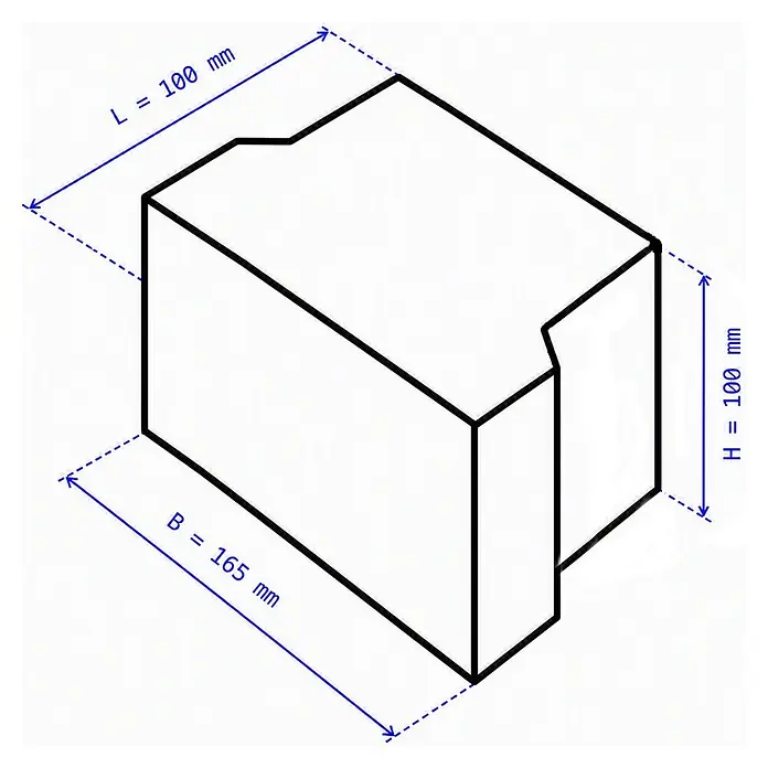 EHL Pflasterstein Doppel-T ohne Fase - Grau, 10 x 16,5 x 10 cm, Randstein - Skizze