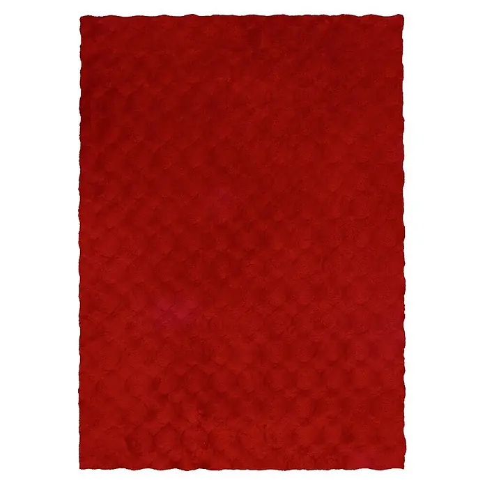 Kayoom Fellteppich Royal Glow 825 - Rötlich, 150 x 80 cm, 80 % Polyester, 20 % Baumwolle - Draufsicht