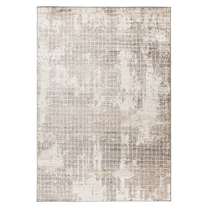 Kayoom Kurzflorteppich Catcher 325 - Silber/Beige, 150 x 80 cm, 100 % Polyester - Draufsicht