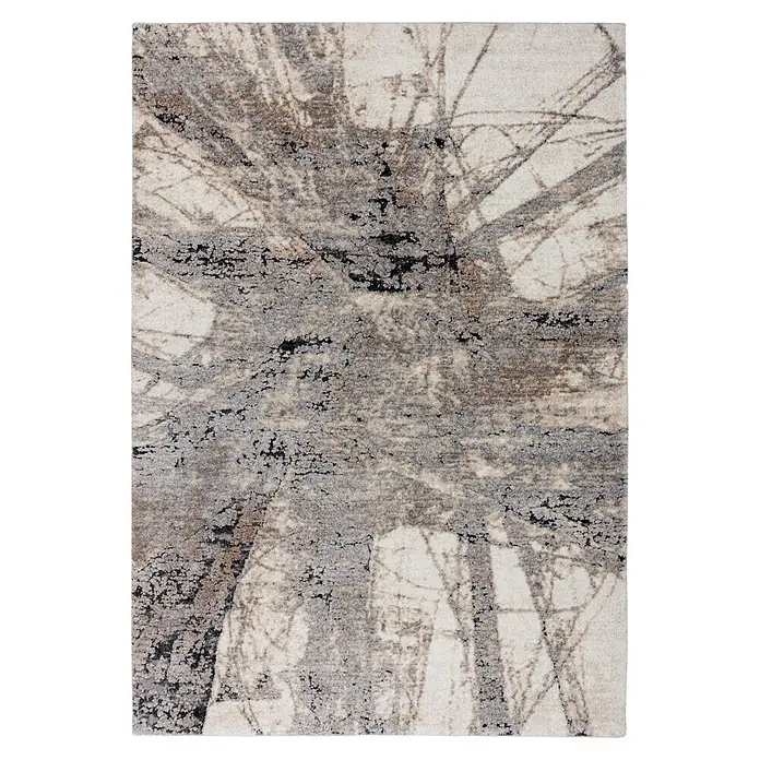 Kayoom Kurzflorteppich Firenze 485 - Grau, 170 x 120 cm, 70 % Polypropylen, 30 % Polyester - Draufsicht