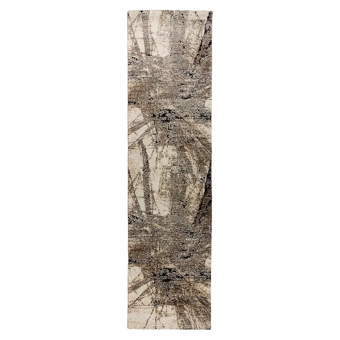 Kayoom Kurzflorteppich Firenze 485 - Grau, 300 x 80 cm, 70 % Polypropylen, 30 % Polyester - Draufsicht