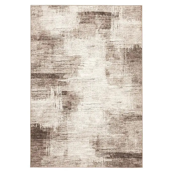 Kayoom Kurzflorteppich Visionary 127 - Beige, 330 x 230 cm, 80 % Polyester, 20 % Baumwolle - Draufsicht