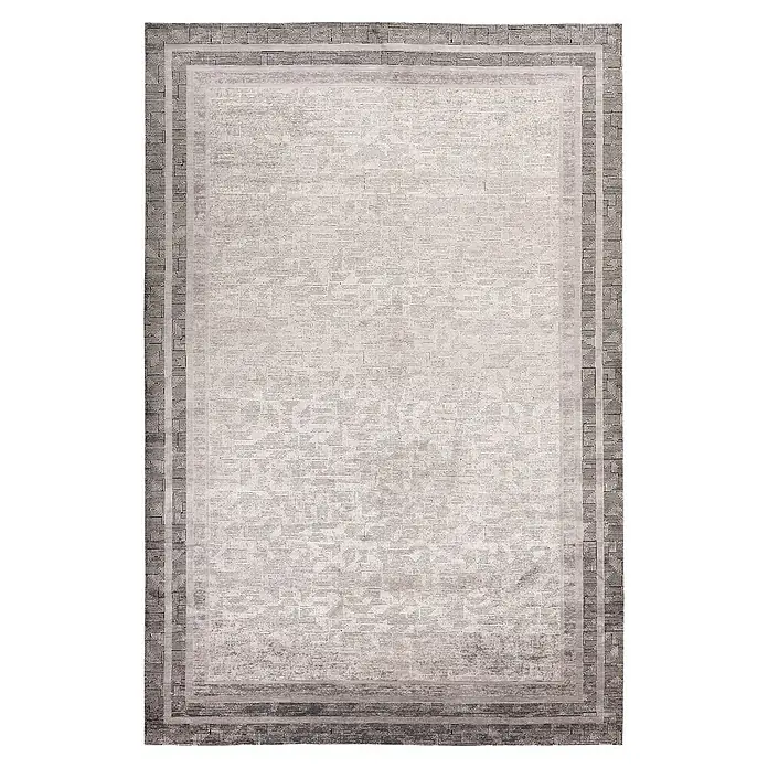 Kayoom Kurzflorteppich Elles 212 - Grau, 150 x 80 cm, 85 % Viskose, 15 % Modacryl - Draufsicht