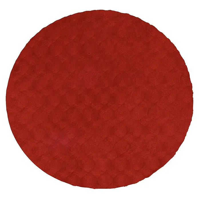 Kayoom Fellteppich Royal Glow 825 - Rötlich, Durchmesser: 120 cm, 80 % Polyester, 20 % Baumwolle - Draufsicht