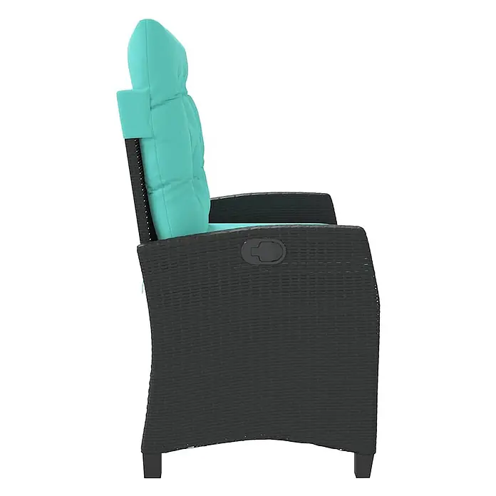 Furnicato Gartenbank PE-Rattan - B x T x H: 105 x 90 x 83 cm, Schwarz