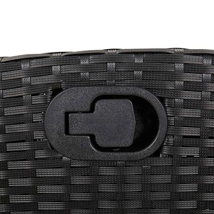 Furnicato Gartenbank PE-Rattan - B x T x H: 104 x 86 x 83 cm, Schwarz