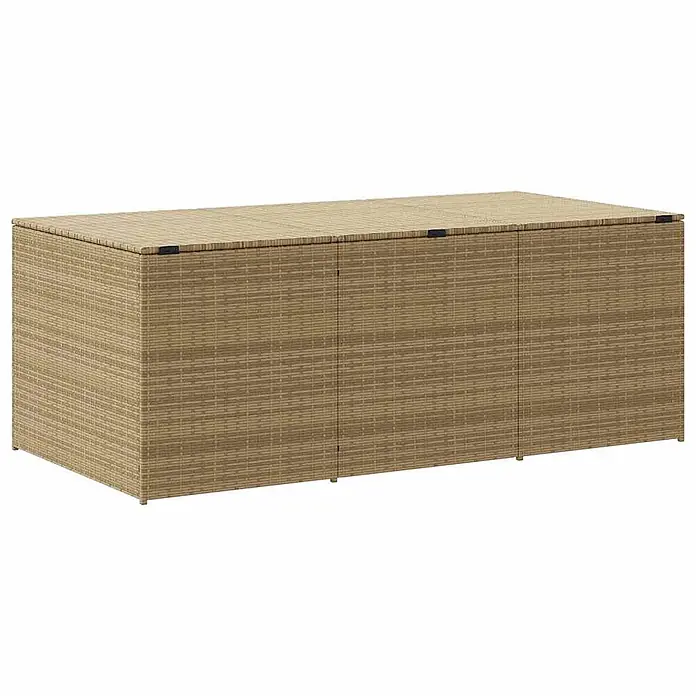 Furnicato Garten-Aufbewahrungsbox PE-Rattan - Mischung aus Beige, Kunststoff