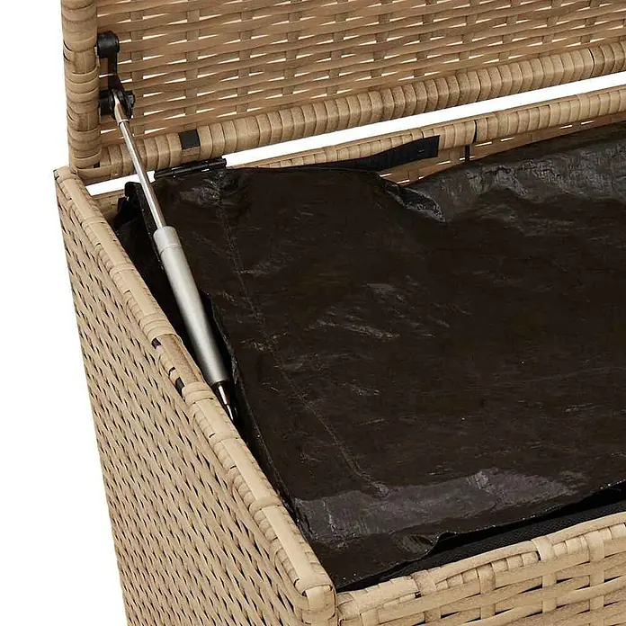 Furnicato Garten-Aufbewahrungsbox PE-Rattan - Mischung aus Beige, Kunststoff
