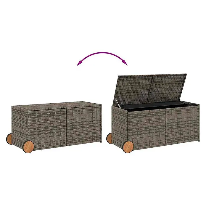Furnicato Garten-Aufbewahrungsbox - Grau, Naturmaterialien
