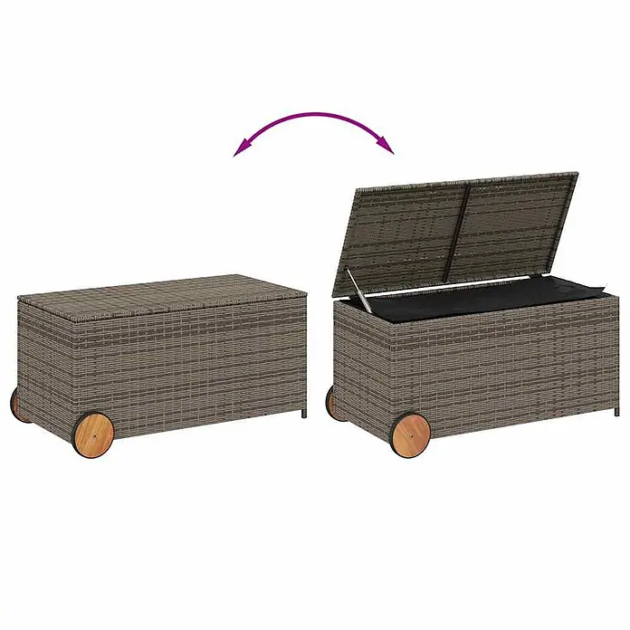 Furnicato Garten-Aufbewahrungsbox - Grau, Naturmaterialien