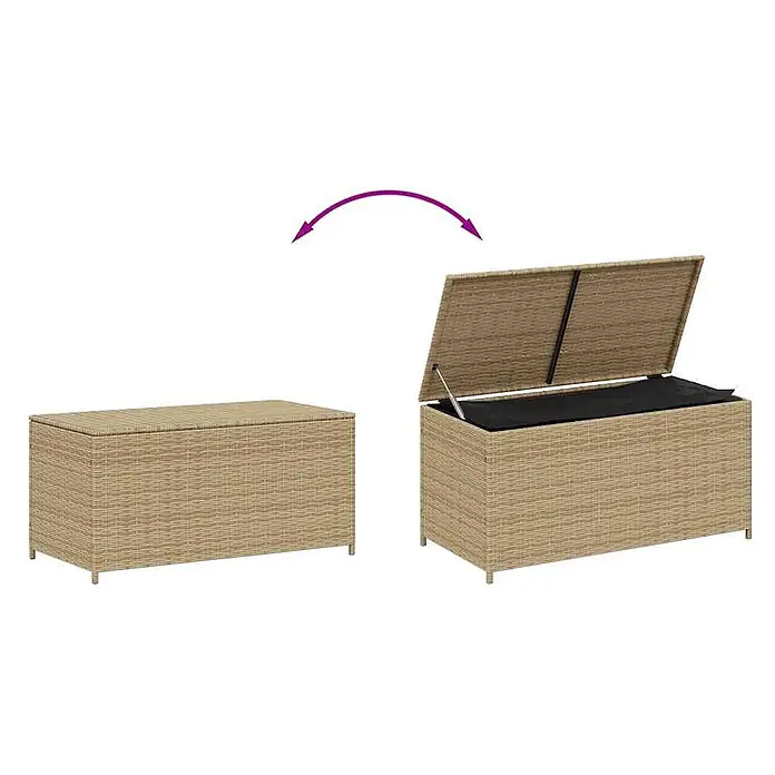 Furnicato Garten-Aufbewahrungsbox PE-Rattan - Mischung aus Beige, Kunststoff