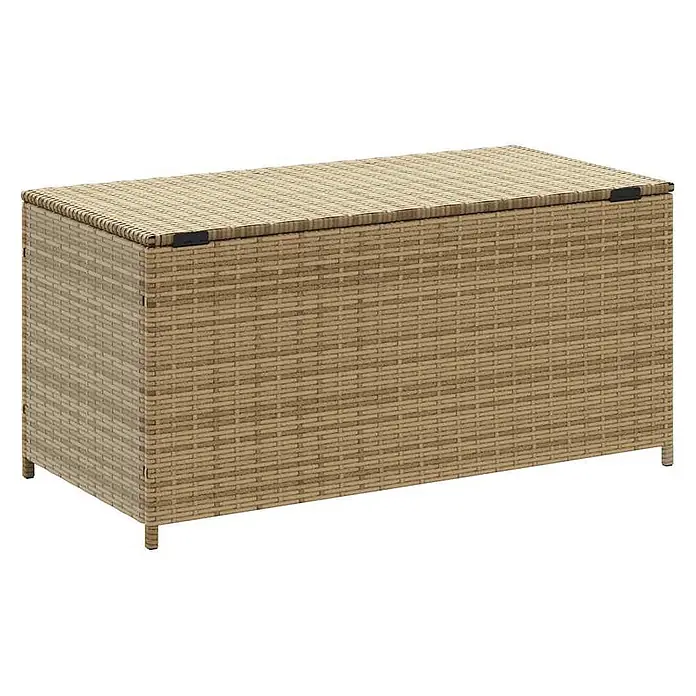 Furnicato Garten-Aufbewahrungsbox PE-Rattan - Mischung aus Beige, Kunststoff
