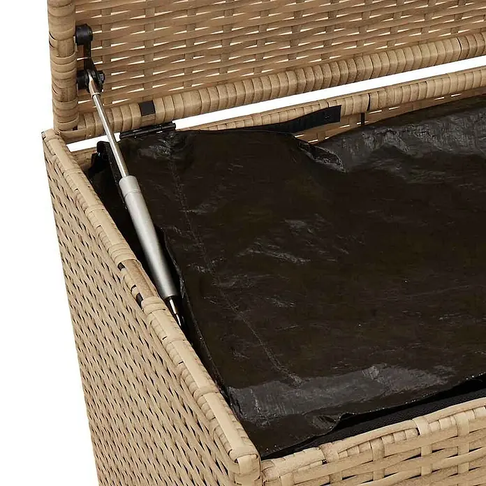 Furnicato Garten-Aufbewahrungsbox PE-Rattan - Mischung aus Beige, Kunststoff