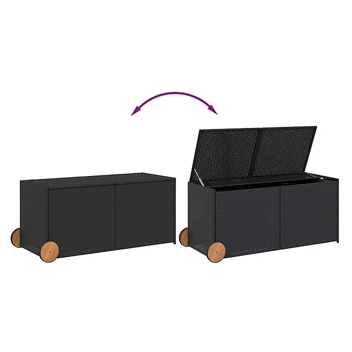 Furnicato Garten-Aufbewahrungsbox - Schwarz, Naturmaterialien