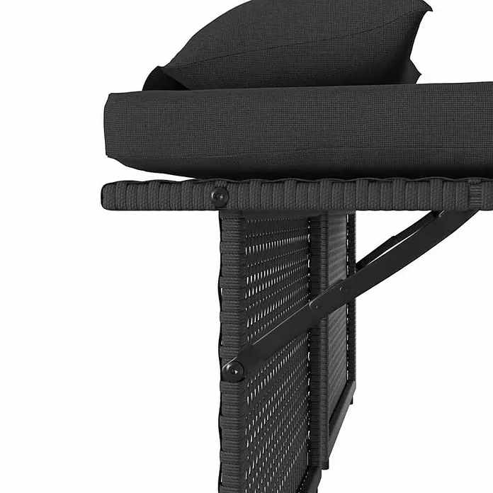 Furnicato Gartenbank PE-Rattan - B x T x H: 122 x 102 x 60 cm, Schwarz