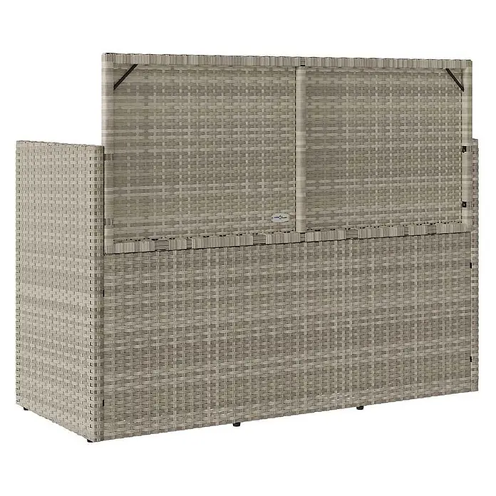 Furnicato Gartenbank PE-Rattan - B x T x H: 120 x 50 x 90,5 cm, Hellgrau