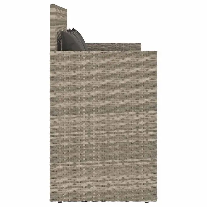 Furnicato Gartenbank PE-Rattan - B x T x H: 120 x 50 x 90,5 cm, Hellgrau