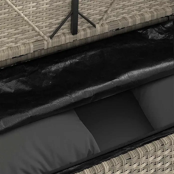 Furnicato Gartenbank PE-Rattan - B x T x H: 120 x 50 x 90,5 cm, Hellgrau