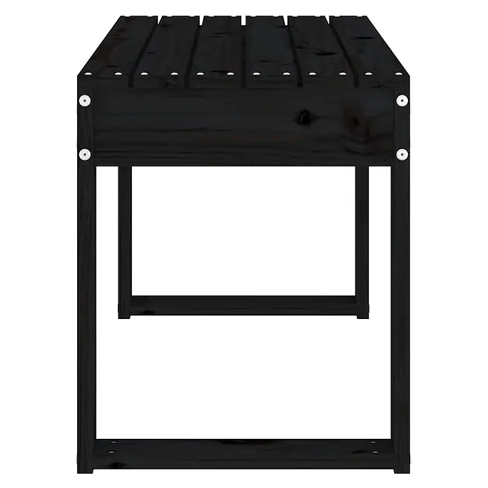 Furnicato Gartenbank Kiefernholz-Massivholz - B x T x H: 80 x 38 x 45 cm, Schwarze Kiefer