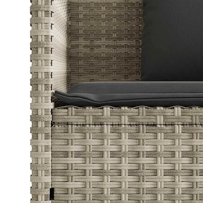 Furnicato Gartenbank PE-Rattan - B x T x H: 120 x 50 x 90,5 cm, Hellgrau