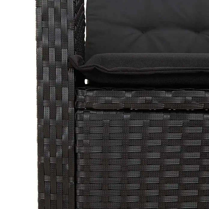 Furnicato Gartenbank PE-Rattan - B x T x H: 105 x 86 x 83 cm, Schwarz