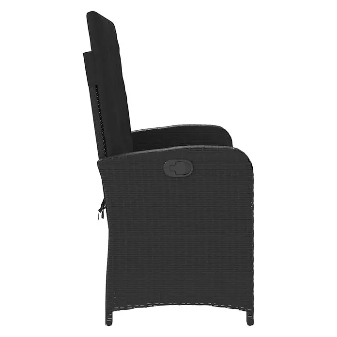 Furnicato Gartenbank PE-Rattan - B x T x H: 105 x 86 x 83 cm, Schwarz